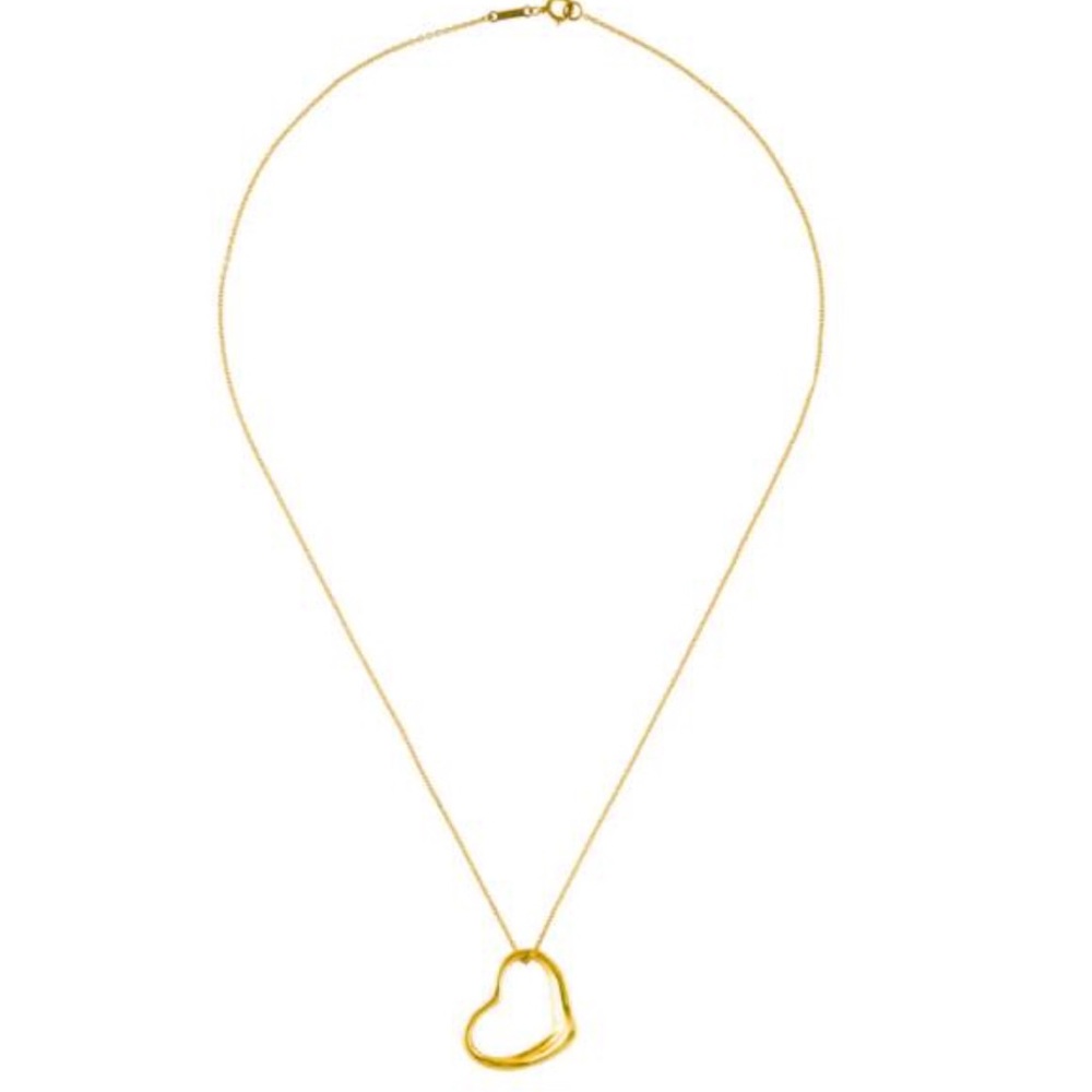 Elsa Peretti 18K gold Tiffany open heart necklace